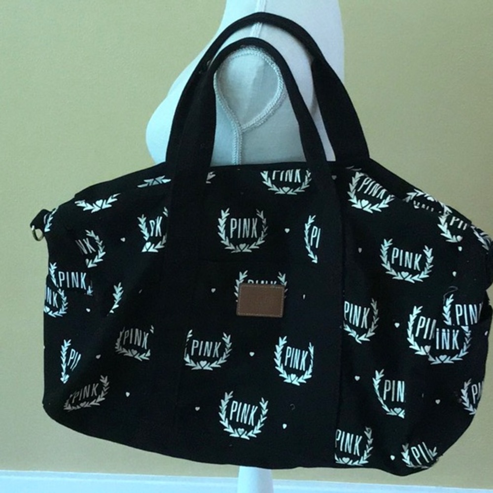 PINK Victoria Secret Black Duffle Bag
